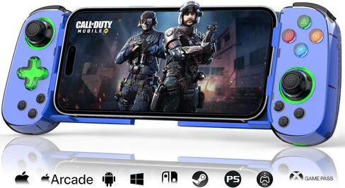 Koiiko Wireless Controller for iPhone 17/Android/PC/iPad/Tablet/Appl Arcade MFi Games/Switch, Support Streaming on PS/Xbox/PC Console, Cloud Gaming Gamepad Joystick - Turbo/Dual Motors Black in Kuwait