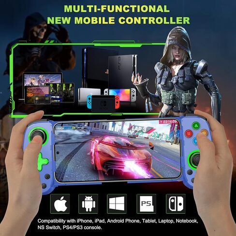Koiiko Wireless Controller for iPhone 17/Android/PC/iPad/Tablet/Appl Arcade MFi Games/Switch, Support Streaming on PS/Xbox/PC Console, Cloud Gaming Gamepad Joystick - Turbo/Dual Motors Black in Kuwait