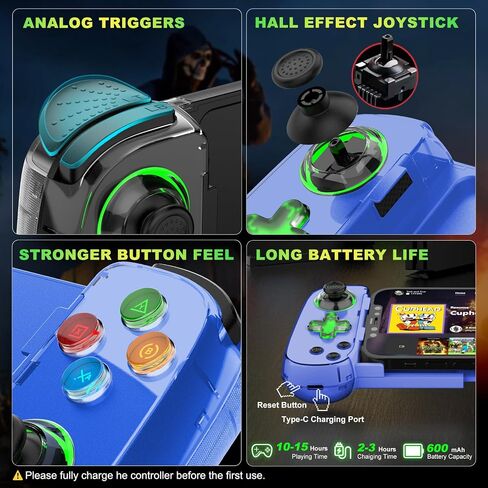 Koiiko Wireless Controller for iPhone 17/Android/PC/iPad/Tablet/Appl Arcade MFi Games/Switch, Support Streaming on PS/Xbox/PC Console, Cloud Gaming Gamepad Joystick - Turbo/Dual Motors Black in Kuwait