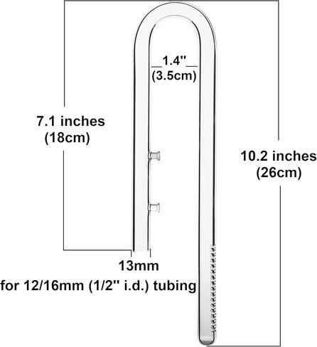 Glass Inflow Aquarium Lily Pipe (13mm for 1/2''(12/16mm) tubing) in Kuwait