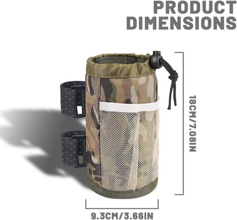 Bike Cup Holder, Cycling Water Bottle Drink Organizer, Oxford Water Bottle Holder with Mesh Pocket, Universal Handlebar Accessories Cup Holders for Cruiser, Scooter, Wheelchair (Camouflage) in Saudi Arabia