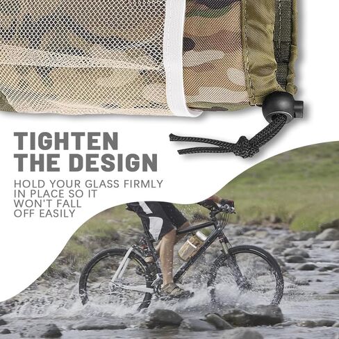 Bike Cup Holder, Cycling Water Bottle Drink Organizer, Oxford Water Bottle Holder with Mesh Pocket, Universal Handlebar Accessories Cup Holders for Cruiser, Scooter, Wheelchair (Camouflage) in Saudi Arabia