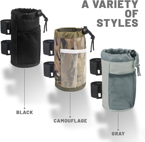 Bike Cup Holder, Cycling Water Bottle Drink Organizer, Oxford Water Bottle Holder with Mesh Pocket, Universal Handlebar Accessories Cup Holders for Cruiser, Scooter, Wheelchair (Camouflage) in Saudi Arabia