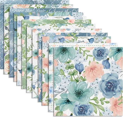 24 Patterned Papers Double-sided 11.8"x 11.8", DIY Photo Frame Background Decorative Page Patterned Paper Pack for Cardmaking Photo Frame (Bohemian Floral) in Saudi Arabia