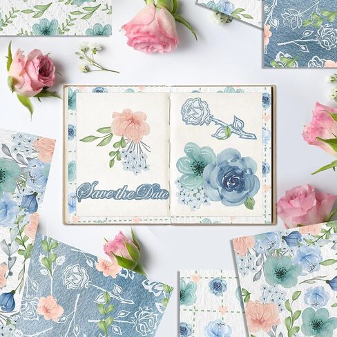 24 Patterned Papers Double-sided 11.8"x 11.8", DIY Photo Frame Background Decorative Page Patterned Paper Pack for Cardmaking Photo Frame (Bohemian Floral) in Saudi Arabia