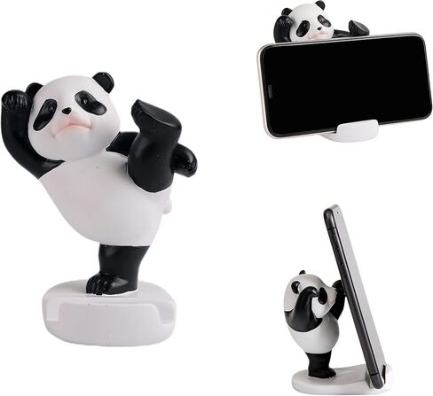 Kawaii Phone Stand for Desk,Adjustable Compatible with Smartphones and Tablets,Cute Panda Smartphone Stand,Kawaii Room Decor Aesthetic (Black) in Saudi Arabia