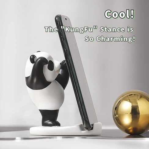 Kawaii Phone Stand for Desk,Adjustable Compatible with Smartphones and Tablets,Cute Panda Smartphone Stand,Kawaii Room Decor Aesthetic (Black) in Saudi Arabia