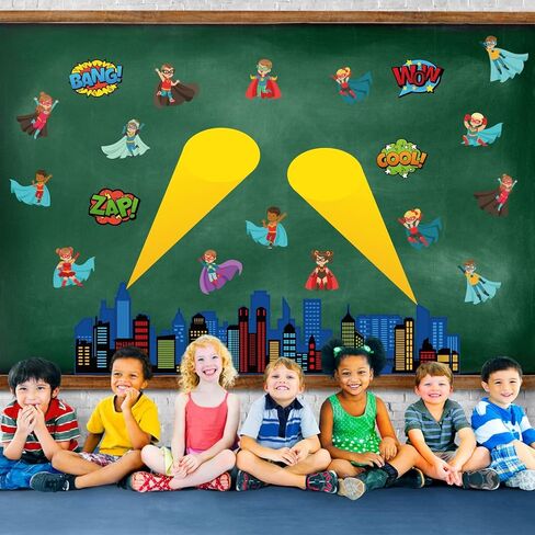 Super Theme Hero Classroom Decor Super Theme Hero Classroom Bulletin Board Decorations Super Theme Hero Sayings School Bulletin Board Set Hero Theme Cutouts Decor in Saudi Arabia