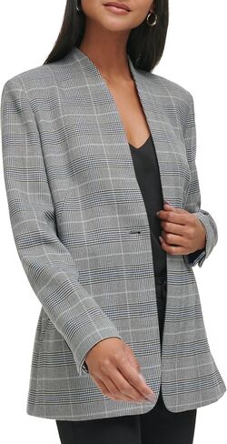 Calvin Klein Women's Plaid One Button Jacket in Saudi Arabia