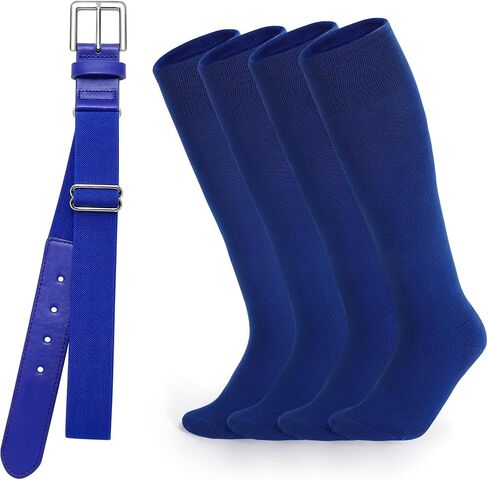 Baseball Socks and Belt Combo for Youth Adult - Softball Socks and Belts for Boys and Grils (2 Pairs of Socks & 1 Belt) in Saudi Arabia