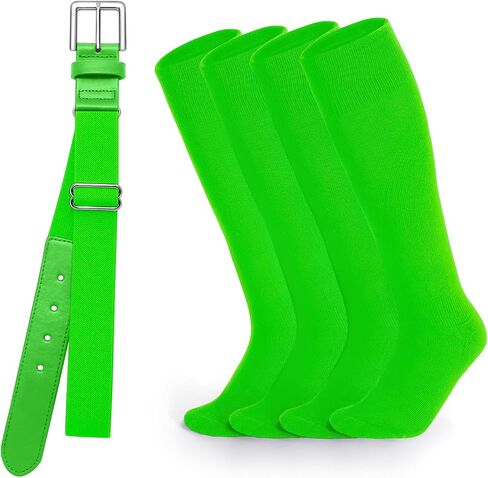 Baseball Socks and Belt Combo for Youth Adult - Softball Socks and Belts for Boys and Grils (2 Pairs of Socks & 1 Belt) in Saudi Arabia