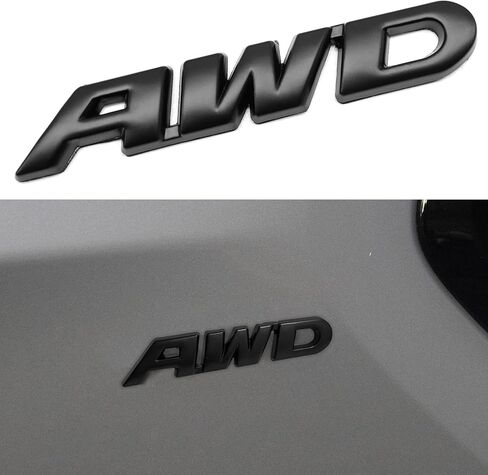مجموعة شارة شعار معدنية سوداء AWD لشعار الحاجز الجانبي الخلفي مع لاصق تغطية كاملة للشاحنة/سيارات الدفع الرباعي/الباب الخلفي للشاحنة in Kuwait