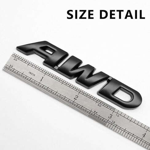 مجموعة شارة شعار معدنية سوداء AWD لشعار الحاجز الجانبي الخلفي مع لاصق تغطية كاملة للشاحنة/سيارات الدفع الرباعي/الباب الخلفي للشاحنة in Kuwait