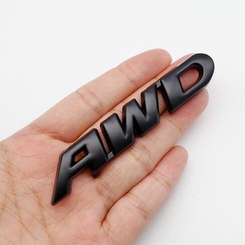 مجموعة شارة شعار معدنية سوداء AWD لشعار الحاجز الجانبي الخلفي مع لاصق تغطية كاملة للشاحنة/سيارات الدفع الرباعي/الباب الخلفي للشاحنة in Kuwait