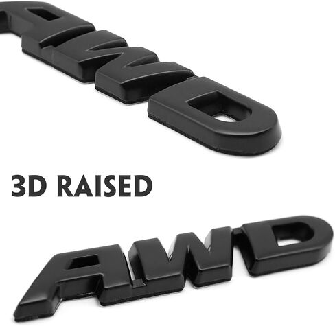 مجموعة شارة شعار معدنية سوداء AWD لشعار الحاجز الجانبي الخلفي مع لاصق تغطية كاملة للشاحنة/سيارات الدفع الرباعي/الباب الخلفي للشاحنة in Kuwait