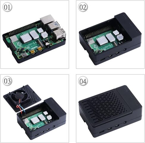 GeeekPi Case with PWM Fan for Raspberry Pi 4, 18W 5V 3.6A Power Supply for Raspberry Pi 4, Heatsinks, 64GB Preloaded (RPI OS) Card, Card Reader, Micro HDMI Cable, for Raspberry Pi 4 8GB/4GB/2GB/1GB in Saudi Arabia