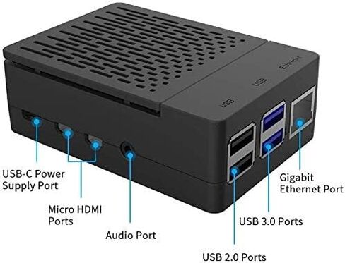 GeeekPi Case with PWM Fan for Raspberry Pi 4, 18W 5V 3.6A Power Supply for Raspberry Pi 4, Heatsinks, 64GB Preloaded (RPI OS) Card, Card Reader, Micro HDMI Cable, for Raspberry Pi 4 8GB/4GB/2GB/1GB in Saudi Arabia