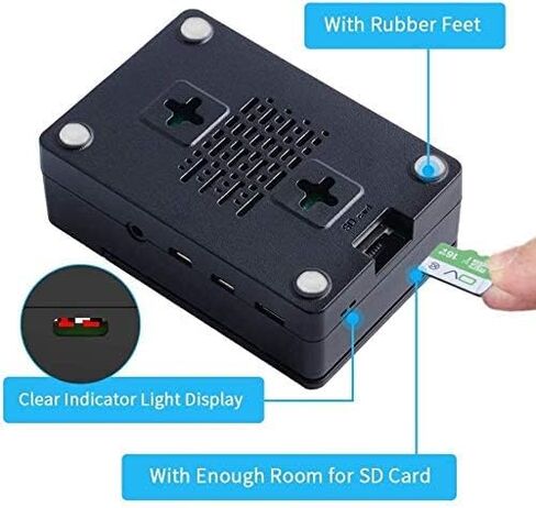 GeeekPi Case with PWM Fan for Raspberry Pi 4, 18W 5V 3.6A Power Supply for Raspberry Pi 4, Heatsinks, 64GB Preloaded (RPI OS) Card, Card Reader, Micro HDMI Cable, for Raspberry Pi 4 8GB/4GB/2GB/1GB in Saudi Arabia
