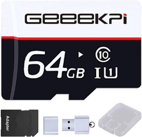 GeeekPi Case with PWM Fan for Raspberry Pi 4, 18W 5V 3.6A Power Supply for Raspberry Pi 4, Heatsinks, 64GB Preloaded (RPI OS) Card, Card Reader, Micro HDMI Cable, for Raspberry Pi 4 8GB/4GB/2GB/1GB in Saudi Arabia