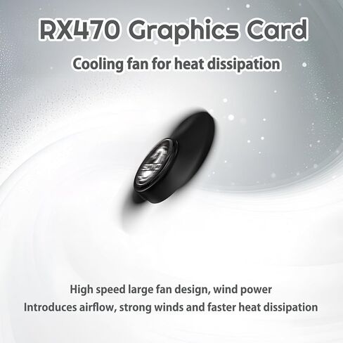 بطاقة رسومات SOYO AMD Radeon RX470، بطاقة فيديو 4 جيجابايت GDDR5 256 بت لألعاب الكمبيوتر مع منفذ عرض HDMI DVI PCI Express x 16 3.0 بطاقة رسومات للألعاب بمروحة واحدة in Kuwait
