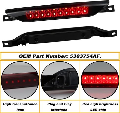 High Mount Stop LED Third Brake Light Fit For 2011-2017 Dodge Durango Jeep Grand Cherokee Dodge Caliber Jeep Compass(Red) in Saudi Arabia