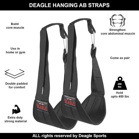Ab Straps for Men & Women Abdominal Muscle Builder Slings for Home Gym Pull Up Bar Core Abs Strength Trainer Stimulator Fitness Exercise Workout Equipment in Saudi Arabia