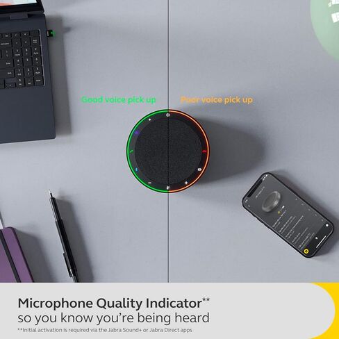 Jabra Speak2 75 Wireless Bluetooth Speakerphone - Portable Speaker with 4 Noise-Cancelling Mics, 65mm Full-Range Speakers & USB-A Bluetooth Adapter - Certified Microsoft Teams Speaker - Dark Grey in Saudi Arabia