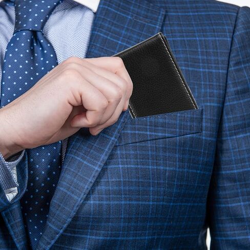 2 Packs Business Card Case, PU Leather Business Card Holder Vertical Business Card Wallet Magnetic Shut Credit Card Holder Slim Business Card Holder Pocket for Men Women(Black) in Saudi Arabia
