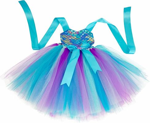 Girls Mermaid Costumes Mermaid Tutu Dress for Kids Birthday Halloween Party Decoration 2-10Years in Saudi Arabia