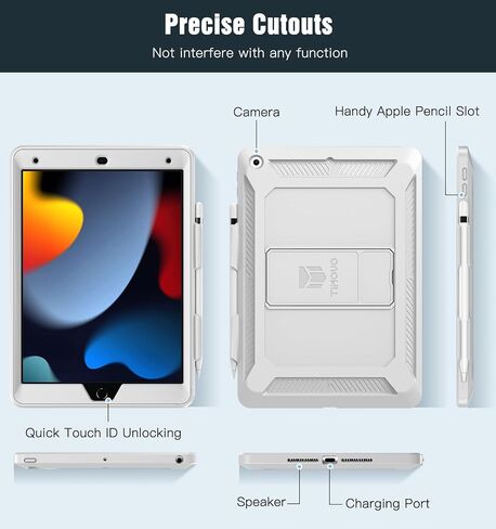 TiMOVO for iPad 10.2 Case iPad 9th Generation 2021/iPad 8th Generation 2020/iPad 7th Generation 2019 Case,Heavy Duty Shockproof Rugged Protective Case with Pencil Holder for iPad 10.2 inch, Black in Saudi Arabia