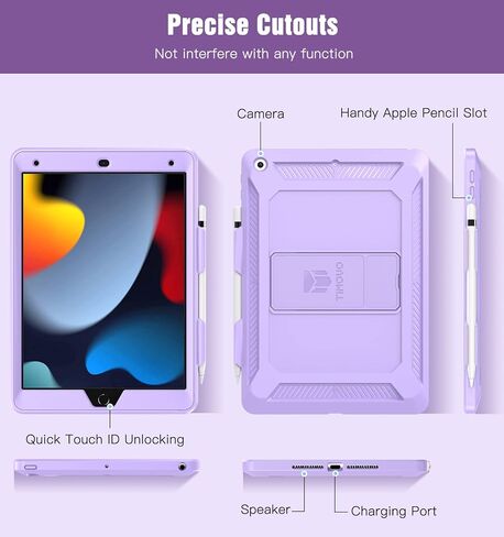 TiMOVO for iPad 10.2 Case iPad 9th Generation 2021/iPad 8th Generation 2020/iPad 7th Generation 2019 Case,Heavy Duty Shockproof Rugged Protective Case with Pencil Holder for iPad 10.2 inch, Black in Saudi Arabia