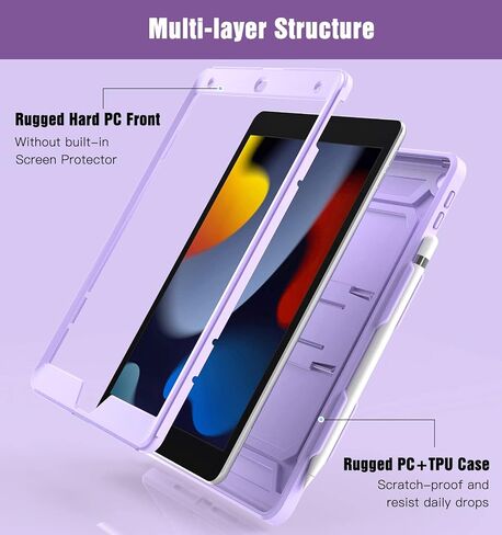 TiMOVO for iPad 10.2 Case iPad 9th Generation 2021/iPad 8th Generation 2020/iPad 7th Generation 2019 Case,Heavy Duty Shockproof Rugged Protective Case with Pencil Holder for iPad 10.2 inch, Black in Saudi Arabia