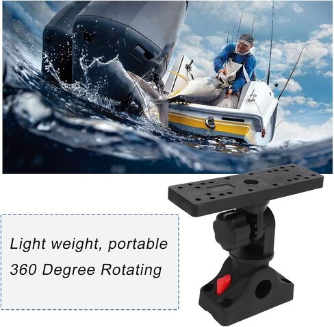 Fish Finder Mount Base, 360° Rotating Fish Finder Holder, Removable Adjustable Boat Fish Finder Electronic Mount, Stable Fish Finder Bracket for Canoe Kayak C Size Ball Adapters in Saudi Arabia