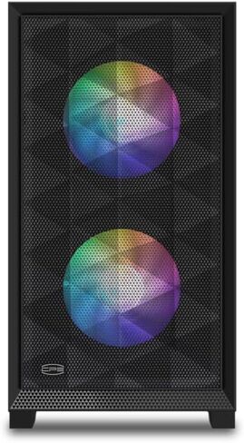 PCCOOLER CPS - C3D310 ARGB أسود - حافظة M-ATX لتدفق الهواء - حقيبة سطح مكتب للألعاب مع مروحتين ARGB - M-ATX/ITX - دعم بطاقات الرسومات 350 مم (C3-D310BKP2-GL) in Kuwait