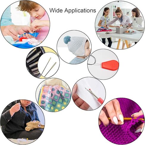 Weabetfu 121 قطعة من خطافات الكروشيه ومجموعة الخياطة، وخطاطيف كروشيه من الألومنيوم وخطاف كروشيه من الدانتيل، وخطاف كروشيه للحياكة، مجموعة كروشيه كاملة للمبتدئين، ملحقات متضمنة للمسافر in Kuwait