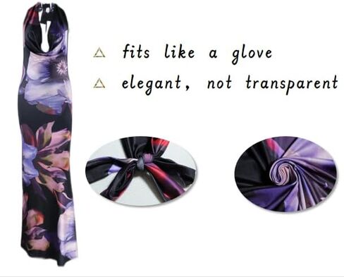 فساتين ماكسي بحزام سباغيتي بدون ظهر للنساء من XPONNI، فستان ضيق من الساتان الأرجواني Y2k، فستان مثير للحفلات الصيفية in Kuwait