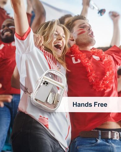 PACKISM Clear Sling Bag Stadium معتمد - حقيبة شفافة لأحداث الحفلات الموسيقية الرياضية، تمر بسرعة، حقيبة كروس شفافة مع حزام مريح يسهل حملها، أسود + أبيض in Kuwait