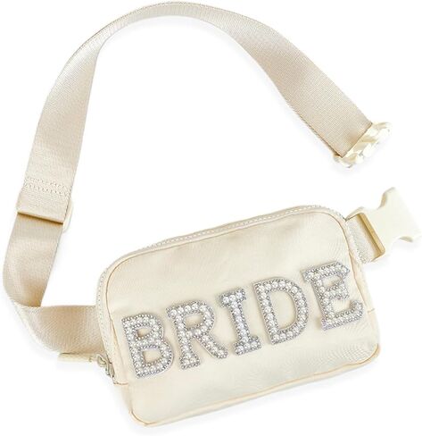 حزمة فاني العروس، حقيبة حزام صغيرة للعروس، العروس لتكون هدايا لحفلات الزفاف وحفلات الزفاف، هدايا العازبة لحزمة خصر العروس مع حزام قابل للتعديل، حقيبة خصر كروس مقاومة للماء in Kuwait