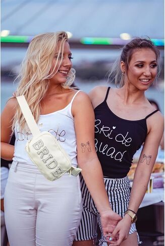 حزمة فاني العروس، حقيبة حزام صغيرة للعروس، العروس لتكون هدايا لحفلات الزفاف وحفلات الزفاف، هدايا العازبة لحزمة خصر العروس مع حزام قابل للتعديل، حقيبة خصر كروس مقاومة للماء in Kuwait