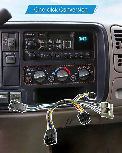 تسخير سلك محول التحكم في درجة حرارة مكيف الهواء مع خيار تذويب خلفي مناسب لسيارة Chevy GMC C1500-C3500 K1500-K3500 Silverado Suburban Tahoe 1995، تحويل 1996-1999 وحدة في 1995 مركبة in Saudi Arabia