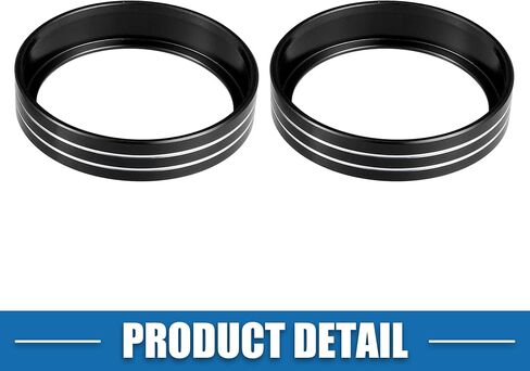Car Console AC Audio Volume Knob Ring Cover for Jeep Cherokee Grand Cherokee 2014-2020 Black (Set of 2) in Saudi Arabia