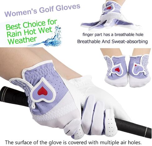 Ladies Women's Washable Golf Gloves Both Hands,Non-Slip Golf Gloves Elastic Fabric Breathable,Left Right Handed rain hot Golf Accessories in Saudi Arabia