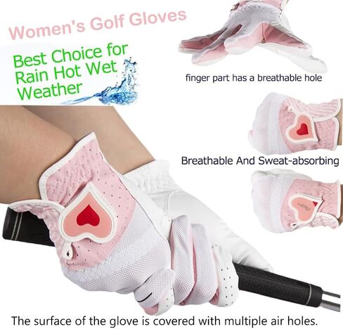 Ladies Women's Washable Golf Gloves Both Hands,Non-Slip Golf Gloves Elastic Fabric Breathable,Left Right Handed rain hot Golf Accessories in Saudi Arabia