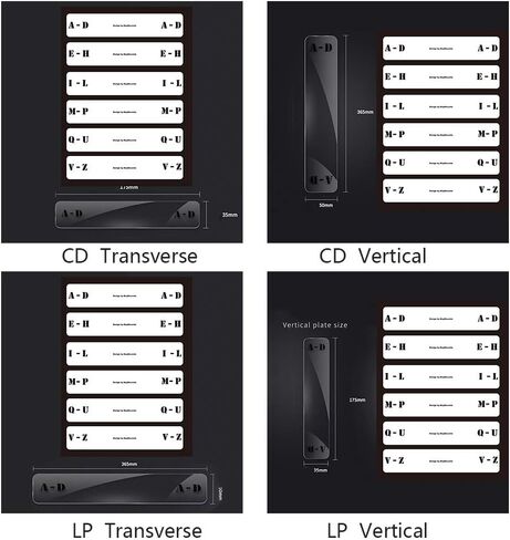 6 قطع من مقسم تسجيلات الفينيل A-Z، علامة تبويب مقسمة لبطاقات الفينيل، بطاقة تصنيف الأقراص المضغوطة الموسيقية القرص الدوار، بطاقات الأبجدية/الأقراص المضغوطة/الأقراص المضغوطة لتخزين رف تسجيل الفينيل (عرضي، الحجم: LP) in Kuwait