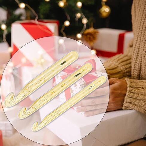 خطافات كروشيه بلاستيكية 3 قطع مقاسات كبيرة مجموعة إبر كروشيه طويلة QLRFFLJOY 18 مم 20 مم 25 مم خطاف كروشيه DIY أداة نسج الغزل لحياكة البطانية والشال والسجاد in Kuwait