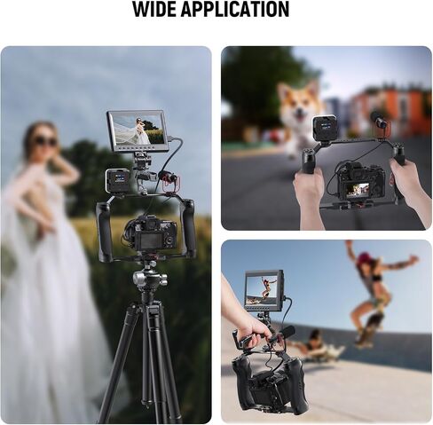 NEEWER Video Camera Cage Rig with Arca Type Quick Release Plate, Dual Grips, 3/8" ARRI & 1/4" Threads, Cold Shoes, Universal Camera Stabilizer Compatible with SmallRig NEEWER Baseplate, CA077 in Saudi Arabia
