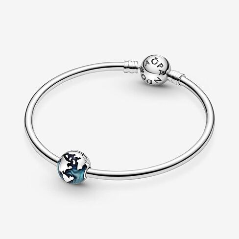 Pandora Blue Globe Clip Charm - أساور لحظات متوافقة - مجوهرات للنساء - هدية للنساء - مصنوعة من الفضة الاسترليني والمينا، مع صندوق هدايا in Saudi Arabia