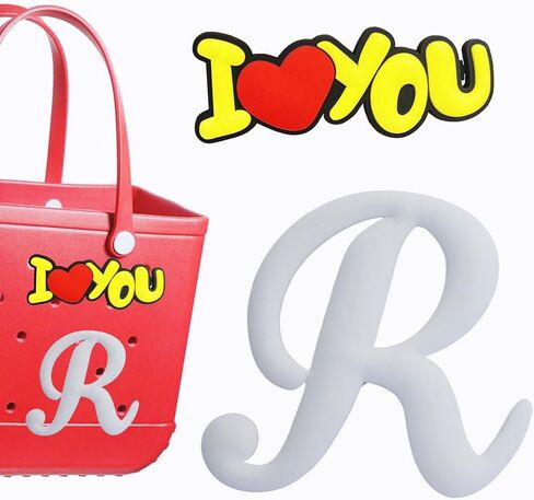 Letter Charms for Bogg Bag, Alphabet Accessories Charms Compatible with Bogg Bag Original All Models, Decorative Letters for Beach Bag Tote Bag in Saudi Arabia