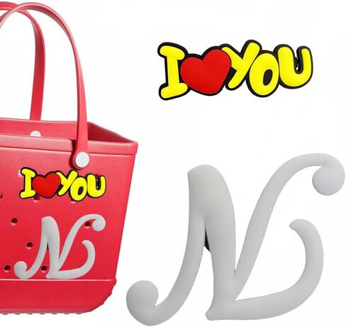 Letter Charms for Bogg Bag, Alphabet Accessories Charms Compatible with Bogg Bag Original All Models, Decorative Letters for Beach Bag Tote Bag in Saudi Arabia