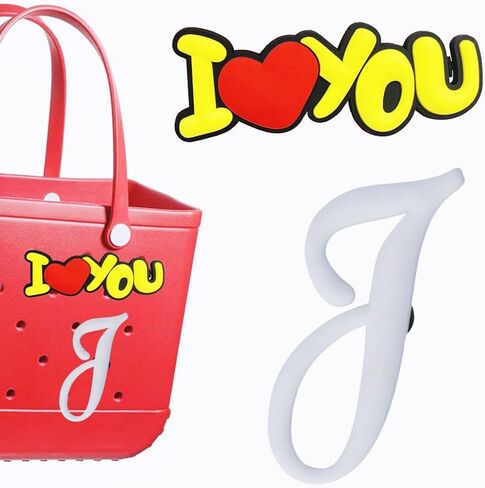 Letter Charms for Bogg Bag, Alphabet Accessories Charms Compatible with Bogg Bag Original All Models, Decorative Letters for Beach Bag Tote Bag in Saudi Arabia